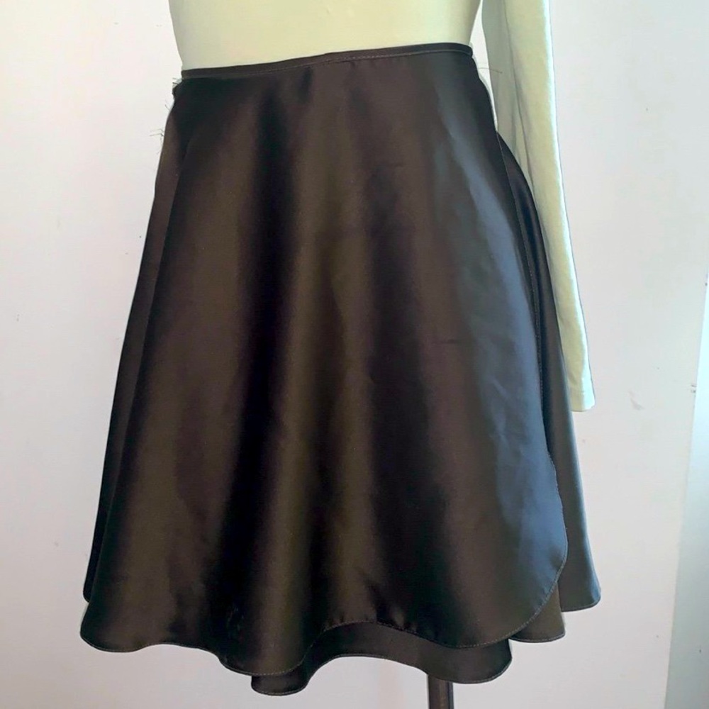 **ASOS Satin Mini Wrap Skirt - Olive Green, Size 6**